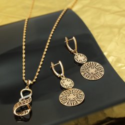 ZESTAW NA PREZENT DLA MAMY KOBIETY STAL 316L 18K NA URODZINY ROCZNICĘ 60CM