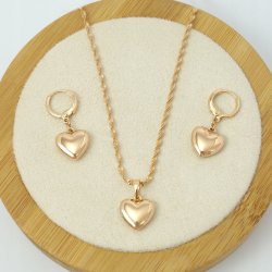 PREZENT DLA DZIEWCZYNY ŻONY MAMY KOBIETY ZŁOTY KOMPLET BIŻUTERII 18K 45 CM