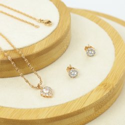 ZŁOTY ŁAŃCUSZEK + ZAWIESZKA SERCE 18K STAL CHIRURGICZNA PREZENT DLA KOBIETY