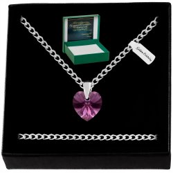 SREBRNY NASZYJNIK SERDUSZKO SWAROVSKI 925 ŁAŃCUSZEK ZAWIESZKA DLA TEŚCIOWEJ