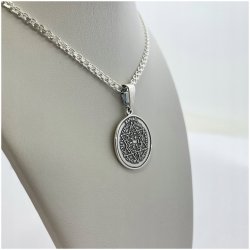 SREBRNY ŁAŃCUSZEK DAMSKI BISMARK 60cm/3mm + MEDALIK NASZYJNIK Z ZAWIESZKĄ