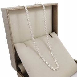 SREBRNY ŁAŃCUSZEK BISMARK 60cm/3mm PRÓBA 925 PREZENT DLA KOBIETY BABCI MAMY