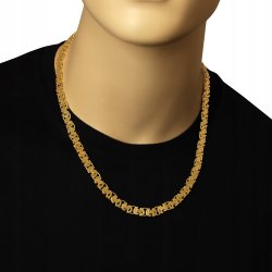 ŁAŃCUSZEK ZŁOTY MĘSKI SPLOT GUCCI 50cm/7,5mm SZEROKI GRUBY PR. 925 + GRAWER