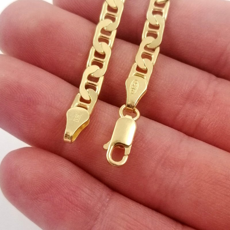 ELEGANCKI MĘSKI NASZYJNIK Z KRZYŻYKIEM SREBRO 925 + ZŁOTO 585 SZEROKI 4,5mm