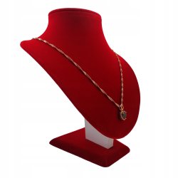 ZŁOTY NASZYJNIK SERCE CZARNE ŁAŃCUSZEK ZAWIESZKA 18K PREZENT DLA BABCI 60CM