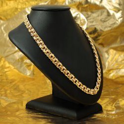 ZŁOTY KOMPLET BIŻUTERII ŁAŃCUSZEK + BRANSOLETKA 50CM PREZENT DLA SYNA 18K