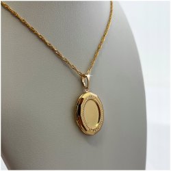 ZŁOTY NASZYJNIK ZE STALI CHIRURGICZNEJ 60 CM DŁUGI+SEKRETNIK NA ZDJĘCIE 18K