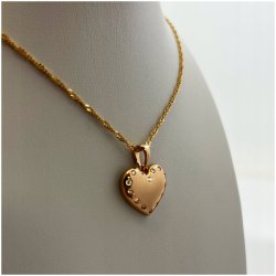 ELEGANCKI ZŁOTY ŁAŃCUSZEK Z SERDUSZKIEM / NASZYJNIK DAMSKI / DLA NIEJ 18K