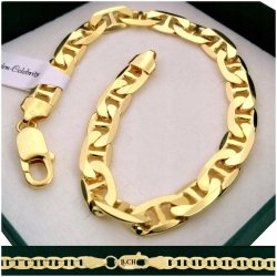 ELEGANCKA ZŁOTA BRANSOLETKA MĘSKA GUCCI PR. 925/585 + GRAWER GRATIS PREZENT
