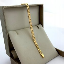 ELEGANCKA MĘSKA ZŁOTA BRANSOLETKA GUCCI 4,5 MM + GRAWER SREBRO 925 PREZENT