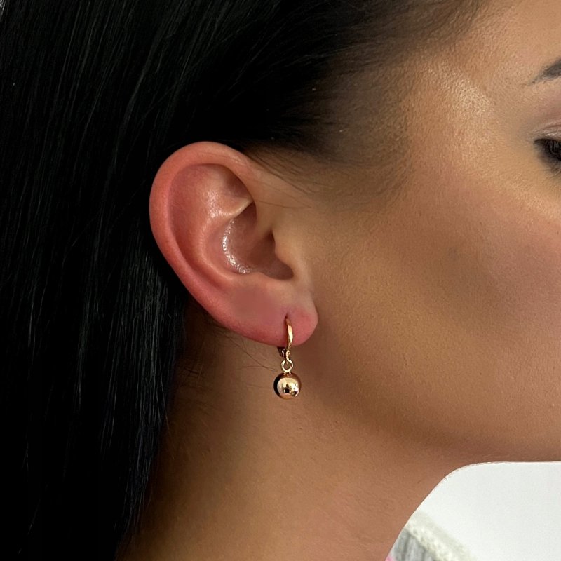 ZŁOTE KOLCZYKI DAMSKIE KULECZKI WISZĄCE 10MM STAL CHIRURGICZNA DLA NIEJ 18K