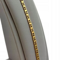 ELEGANCKA MĘSKA ZŁOTA BRANSOLETKA GUCCI 4,5 MM + GRAWER SREBRO 925 PREZENT