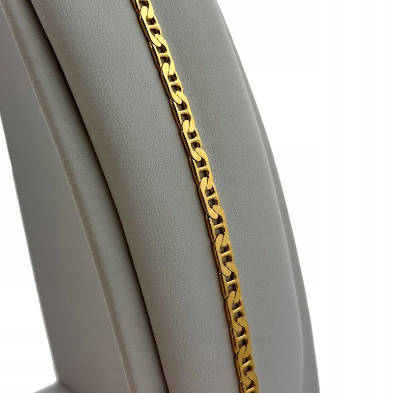 ELEGANCKA MĘSKA ZŁOTA BRANSOLETKA GUCCI 4,5 MM + GRAWER SREBRO 925 PREZENT