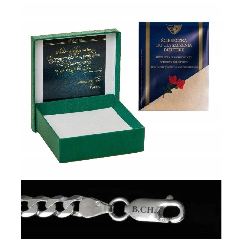 ELEGANCKA MĘSKA ZŁOTA BRANSOLETKA GUCCI 4,5 MM + GRAWER SREBRO 925 PREZENT