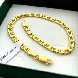 ELEGANCKA MĘSKA ZŁOTA BRANSOLETKA GUCCI 4,5 MM + GRAWER SREBRO 925 PREZENT