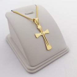 DAMSKI ZŁOTY NASZYJNIK Z ZAWIESZKĄ 925/585 GRAWER