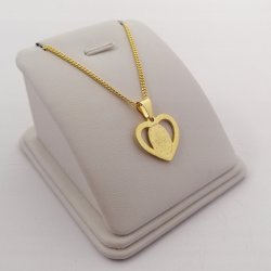 DAMSKI ZŁOTY NASZYJNIK Z ZAWIESZKĄ 925/585 GRAWER