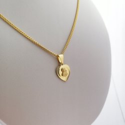 DAMSKI ZŁOTY NASZYJNIK Z ZAWIESZKĄ 925/585 GRAWER