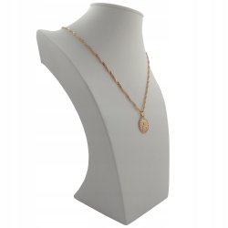ZŁOTY ŁAŃCUSZEK SINGAPUR + MEDALIK MARYJA 18K 60cm