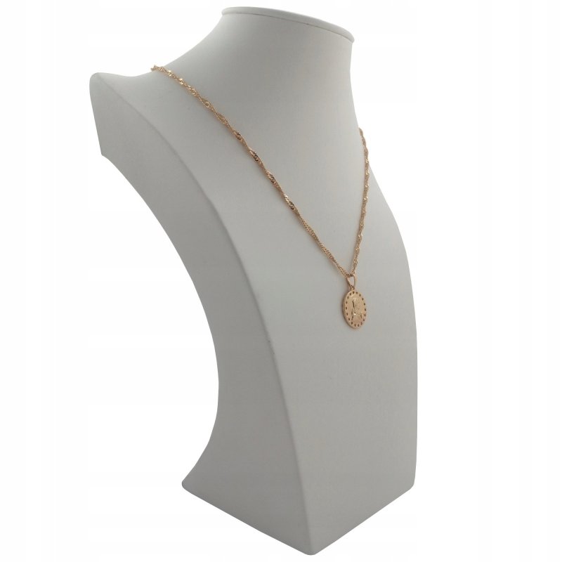 ZŁOTY ŁAŃCUSZEK SINGAPUR + MEDALIK MARYJA 18K 60cm