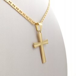 ELEGANCKI MĘSKI NASZYJNIK Z KRŻYKIEM PR. 925/585 NA PREZENT DLA TEŚCIA