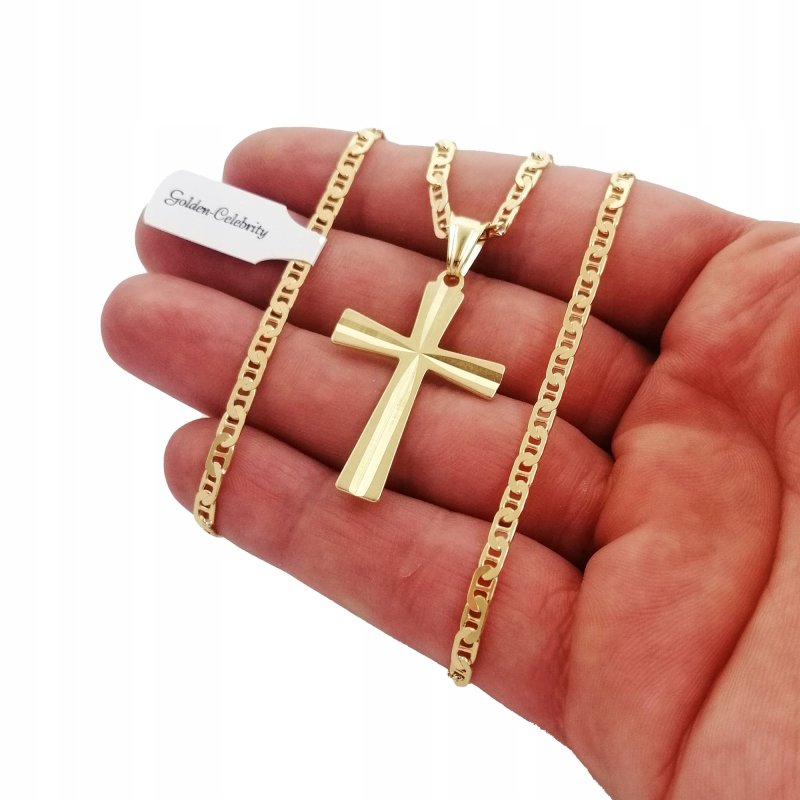 ELEGANCKI MĘSKI NASZYJNIK Z KRŻYKIEM PR. 925/585 NA PREZENT DLA MĘŻCZYZNY