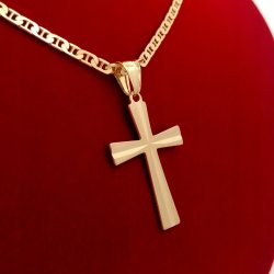 ELEGANCKI MĘSKI NASZYJNIK Z KRŻYKIEM PR. 925/585 NA PREZENT DLA BRATA