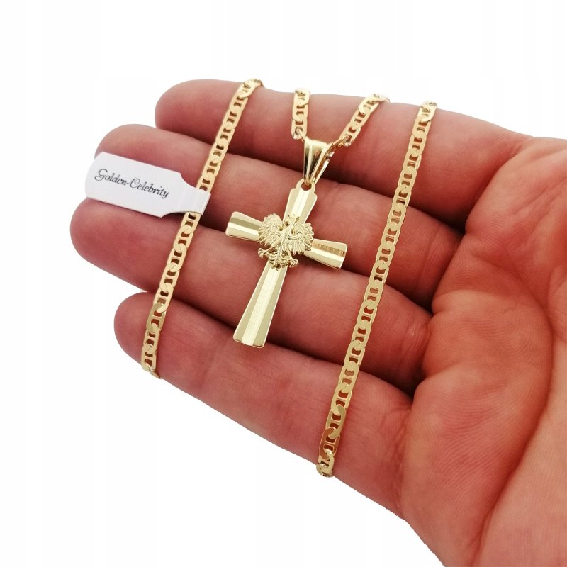 ELEGANCKI MĘSKI NASZYJNIK Z KRŻYKIEM PR. 925/585 NA PREZENT DLA MĘŻCZYZNY