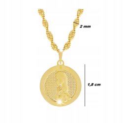 ZŁOTY NASZYJNIK + ZAWIESZKA MEDALIK 18K NA PREZENT DAL TEŚCIOWEJ, MAMY
