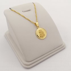 ZŁOTY NASZYJNIK + MEDALIK 925 PREZENT DLA DZIEWCZYNKI NA KOMUNIĘ + GRAWER