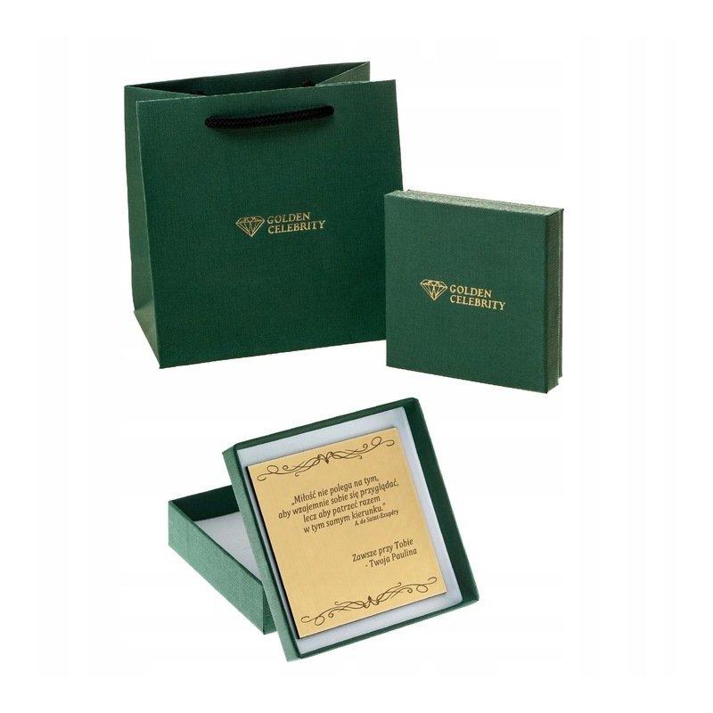 ZŁOTY ŁAŃCUSZEK+MEDALIK ZE STALI CHIRURGICZNEJ 18K