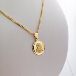ZŁOTY ŁAŃCUSZEK ZAWIESZKA MEDALIK PRÓBA 925 + 585