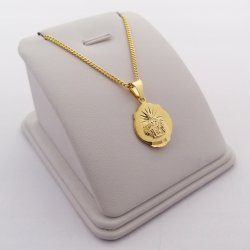 ZŁOTY ŁAŃCUSZEK ZAWIESZKA MEDALIK PRÓBA 925 + 585