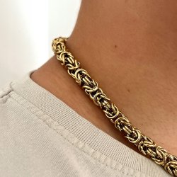 ZŁOTY ŁAŃCUSZEK KRÓLEWSKI STAL CHIRURGICZNA 316L