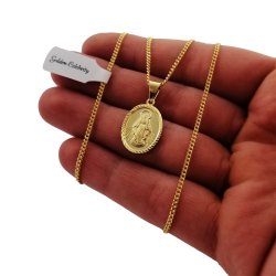 ZŁOTY ŁAŃCUSZEK ZAWIESZKA MEDALIK PRÓBA 925 + 585