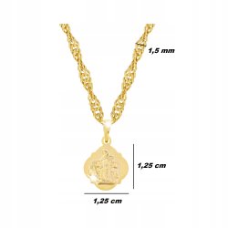 ZŁOTY ŁAŃCUSZEK + ZAWIESZKA MEDALIK 18K PREZENT