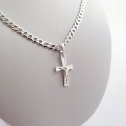 NASZYJNIK MĘSKI SREBRNY KRZYŻ PRÓBA 925 DLA NIEGO