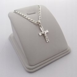 ELEGANCKI MĘSKI ŁAŃCUSZEK Z KRZYŻYKIEM 925 GRAWER