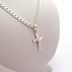 ELEGANCKI MĘSKI ŁAŃCUSZEK Z KRZYŻYKIEM 925 GRAWER
