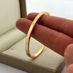BRANSOLETKA DAMSKA KLASYCZNA SZTYWNA GŁADKA ZE STALI CHIRURGICZNEJ + GRATIS