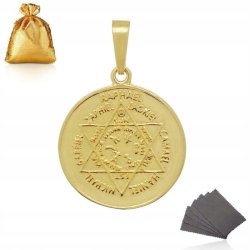 ZŁOCONY MEDALIK ZAWIESZKA PIECZĘĆ AMULET SIEDMIU ARCHANIOŁÓW SREBRO 925/585