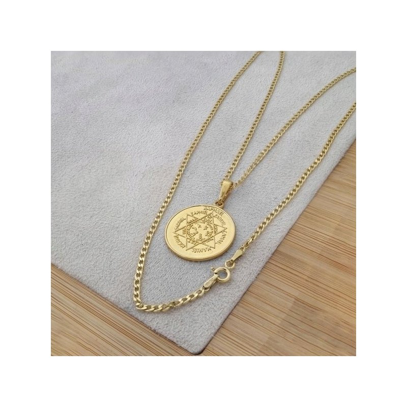ZŁOCONY MEDALIK ZAWIESZKA PIECZĘĆ AMULET SIEDMIU ARCHANIOŁÓW SREBRO 925/585
