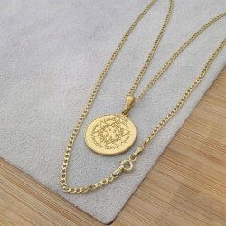 ZŁOCONY MEDALIK ZAWIESZKA PIECZĘĆ AMULET SIEDMIU ARCHANIOŁÓW SREBRO 925/585