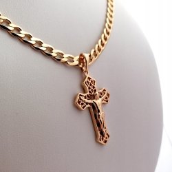 MĘSKI ŁAŃCUSZEK + ZAWIESZKA KRZYŻYK NA PREZENT 18K
