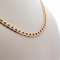 ZŁOTY MĘSKI ŁAŃCUSZEK PANCERKA 50cm/5mm 18k+GRAWER
