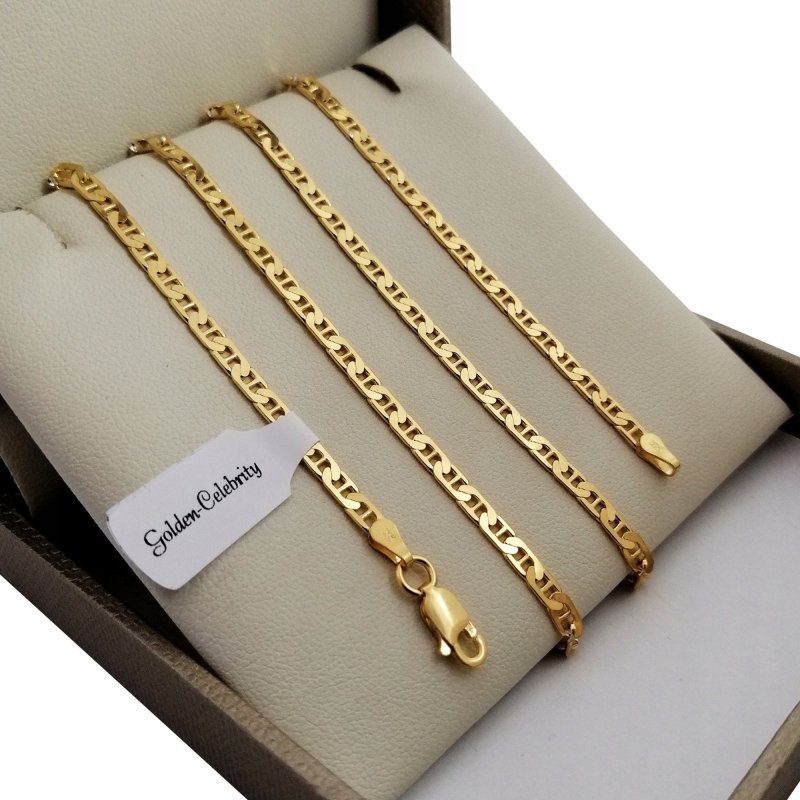 ZŁOTY ŁAŃCUSZEK GUCCI 925 PREZENT NA 18 20 30 40 50 60 URODZINY DLA KOBIETY