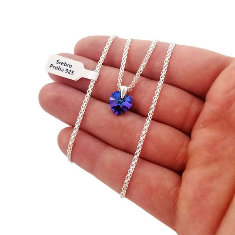 PIĘKNY SREBRNY NASZYJNIK SERUDUSZKO SWAROVSKI 925 NA PREZENT DLA CÓRKI