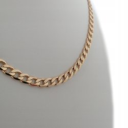 ZŁOTY ŁAŃCUSZEK PANCERKA+KRZYŻ 60CM 18K