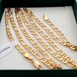 MĘSKI ZŁOTY ŁAŃCUSZEK Z KRZYŻYKIEM 18K NA PREZENT