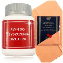 ZESTAW DO CZYSZCZENIA BIŻUTERII SREBRNEJ I ZŁOTEJ PŁYN + DUŻA ŚCIERECZKA